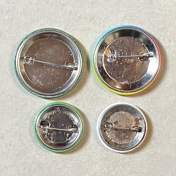 4 LUSH Cosmetics Staff Buttons: Charity Pot/Pride/Fighting Animal Testing Pins - Picture 2 of 2